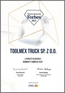 TOOLMEX TRUCK is the winner of the FORBES DIAMONDS 2023 ranking!